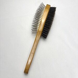 Bass Brushes A-22 Pet Groomer Double Sided Bamboo Wild Boar Bristle Metal Pin